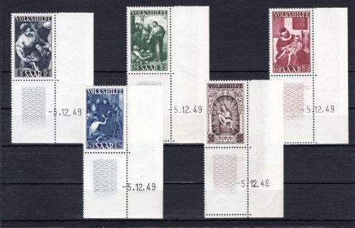 Saarland MiNr. 267-271 Br postfrisch Fotoattest Geigle