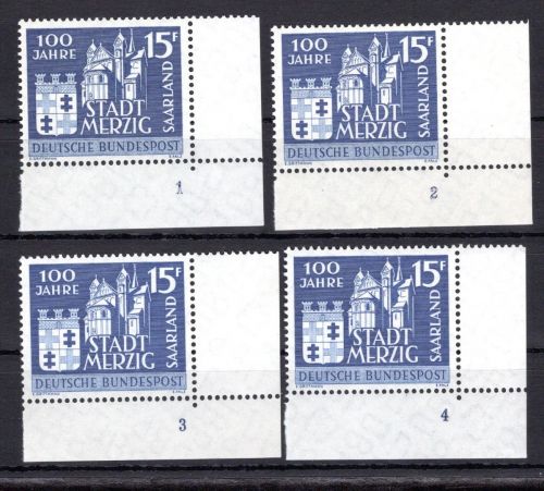 Saarland MiNr. 401 (4) postfrisch mit FN 1-4