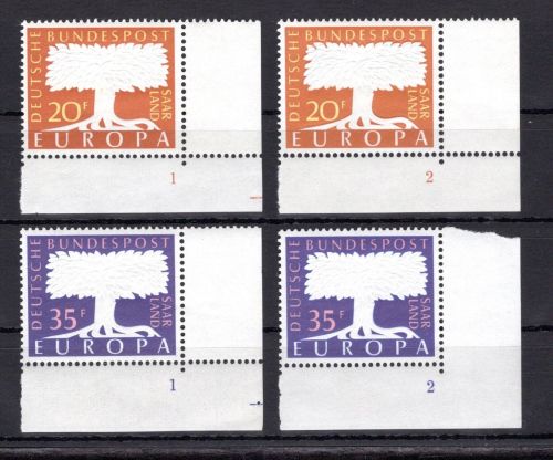 Saarland MiNr. 402-403 (2) postfrisch mit FN 1 + 2