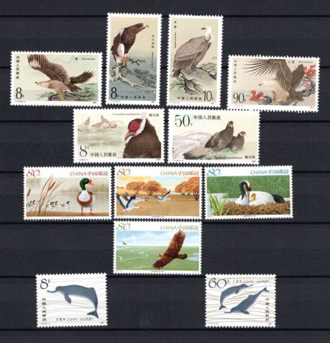 China Volksrepublik MiNr. Vögel und Delphine: 6 versch. Sätze postfrisch