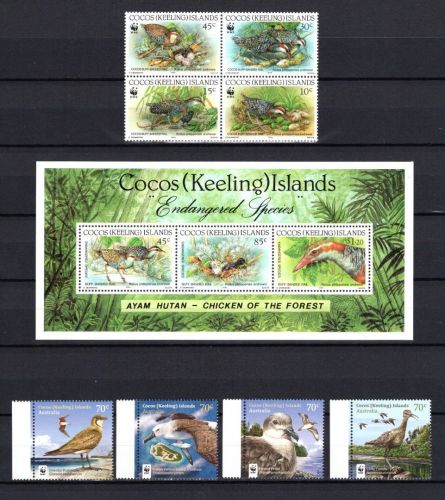 Cook Islands MiNr. 267ff + 505ff + Block 12 Heimische Vögel postfrisch