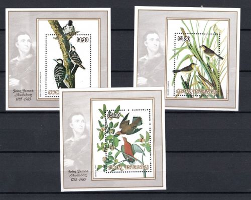 Cook Islands MiNr. 1044-1046 John James Audubon: Vögel postfrisch Tiere