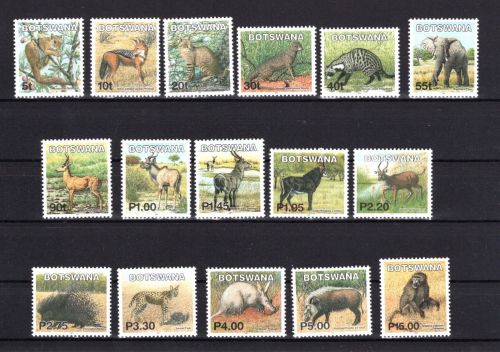 Botswana MiNr. 746-761 Tiere Afrikas, Satz postfrisch Tiere