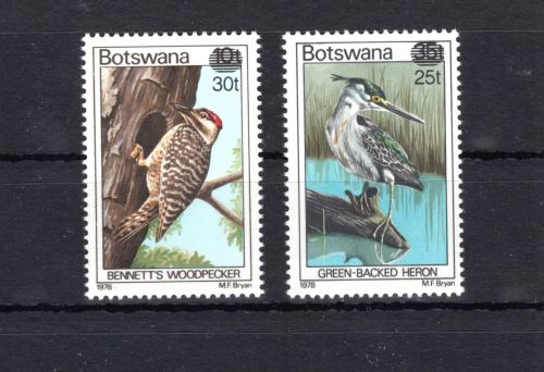 Botswana MiNr. 281-282 Vögel 1978 - mit Aufdruck , Satz postfrisch Tiere