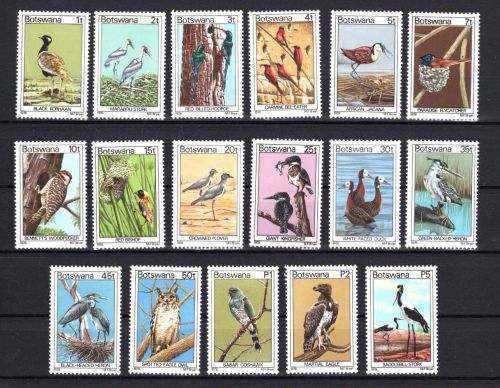Botswana MiNr. 198-214 Vögel 1978, Satz postfrisch Tiere