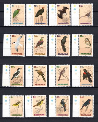 Bahamas MiNr. 737-751+759 Vögel 16 Werte, postfrisch Tiere