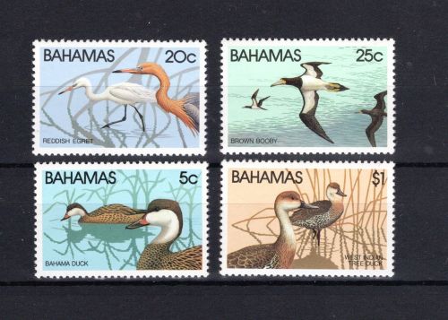 Bahamas MiNr. 482-485 Enten Reiher Vögel, Satz postfrisch Tiere