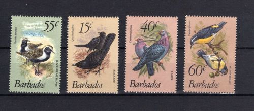 Barbados MiNr. 535 + 551-553 Bedrohte Vögel 4 Werte postfrisch Tiere