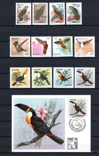 Brasilien MiNr. 1789-92, 1823-26,1964-67 Vögel mit 1x MK postfrisch Tiere
