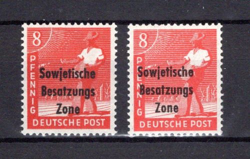 SBZ Allg. Ausgaben MiNr. 184 aa + b postfrisch geprüft Paul