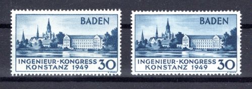 franz. Zone Baden MiNr. 46 I + II postfrisch geprüft Schlegel