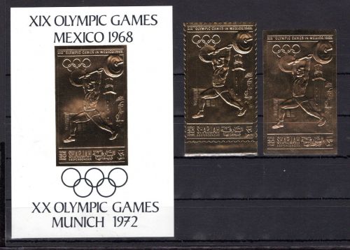 Sharjah Goldmarken MiNr. Block 40 B + 491 A/B postfrisch Olympiade 1972