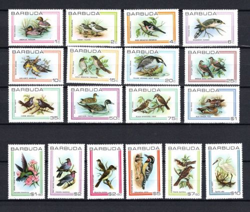 Barbuda MiNr. 487-504 Vögel, 18 Werte, Satz postfrisch Tiere