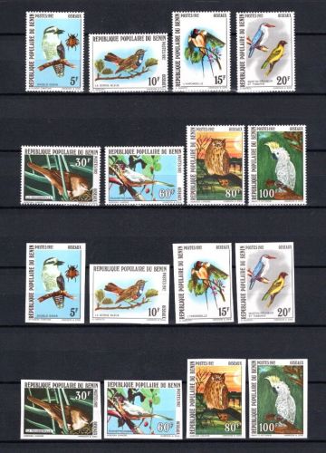 Benin MiNr. 288-295 A+B Vögel - gezähnt und ungezähnt postfrisch Tiere
