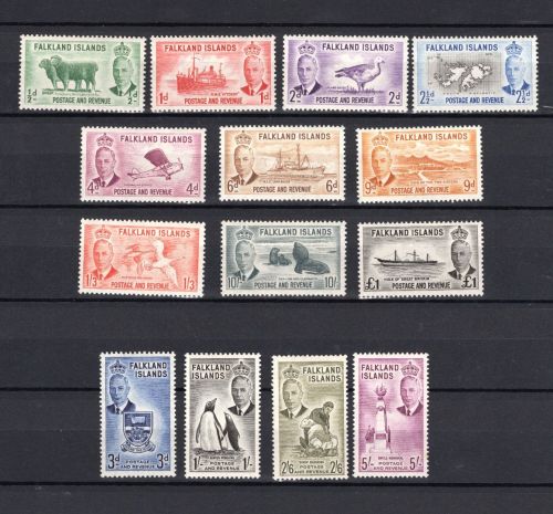 Falkland Inseln MiNr. 102-115 Vögel Schiffe Schafe, Satz postfrisch Tiere