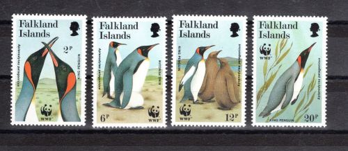 Falkland Inseln WWF MiNr. 538-541 Königspinguine, Satz postfrisch Tiere