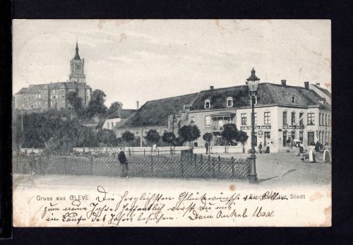 AK Cleve (Kleve) NRW 1895 Eingang zur Stadt, Hotel De Poort van Kleev