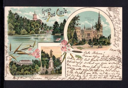 AK Cleve (Kleve) NRW 1898 Moyland, Hotel Maywald, Lohengrin-Denkmal