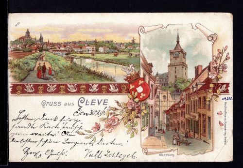 AK Cleve (Kleve) NRW 1898 Die Schwanenburg vom Kloppberg aus gesehen