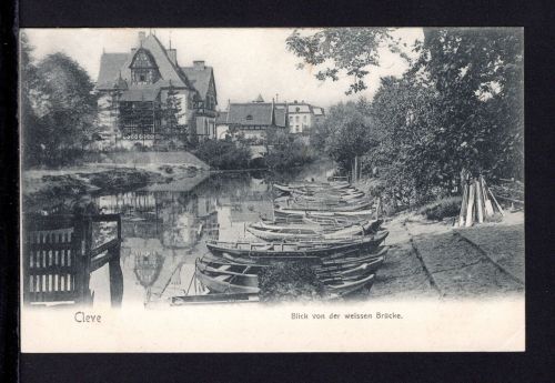 AK Cleve (Kleve) NRW 1903 Kahnanlegestelle bei weisser Brücke