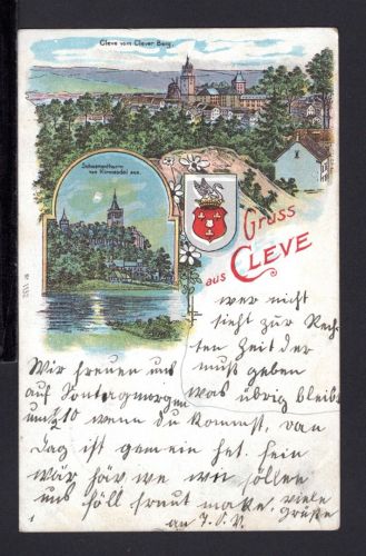 AK Cleve (Kleve) NRW 1901 Schwanenturm und Totalansicht