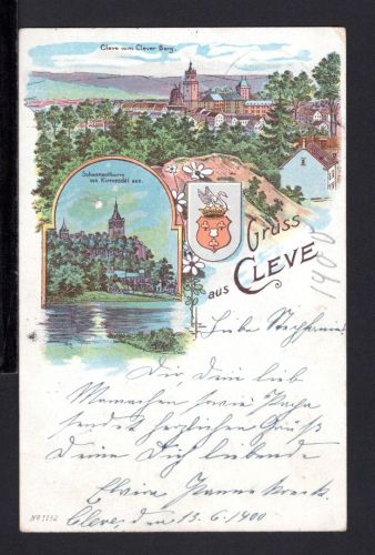 AK Cleve (Kleve) NRW 1900 Schwanenturm und Totalansicht