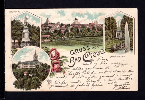 AK Cleve (Kleve) NRW 1900 Totalansicht, Amphietheater, Lohengrin Denkmal