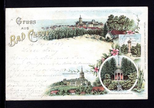 AK Cleve (Kleve) NRW 1897 Totalansicht, Amphietheater, Aussichtsturm