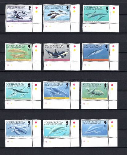 Süd-Georgien MiNr. 219-230 Meerestiere Wale Delfine, postfrisch Tiere