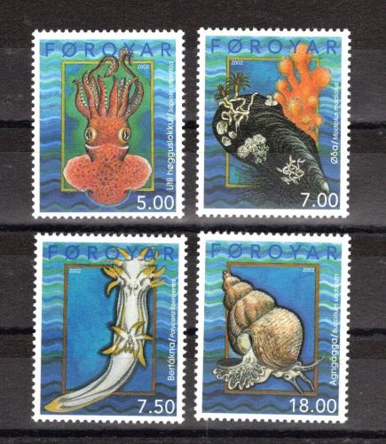 Färöer MiNr. 417-420 Meerestiere Schnecken Oktopus, Satz postfrisch Tiere