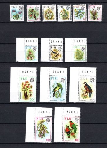 Fidschi Inseln MiNr. 330-343 Fauna und Flora Vögel, Satz postfrisch Tiere