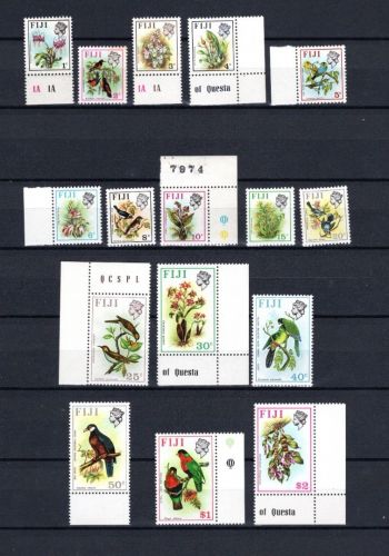 Fidschi Inseln MiNr. 276-291 Flora und Fauna Vögel, Satz postfrisch Tiere