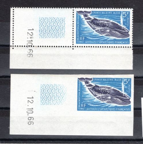 franz. Antarktis Gebiete TERRES MiNr. 26A+B Blauwal 1966 postfrisch Tiere