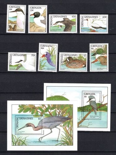 Grenada MiNr. Seevögel und Enten mit 2 Blöcken postfrisch Tiere