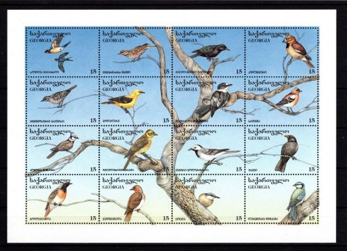 Georgien MiNr. 152-183 mit Block 5-6 Vögel postfrisch Tiere