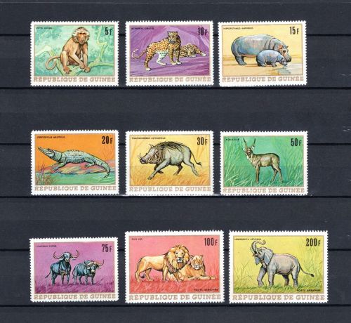 Guinea MiNr. 485-503A Heimische Tiere, Satz postfrisch Tiere
