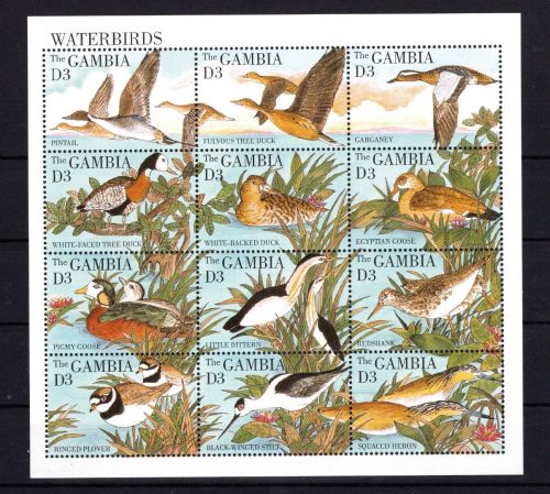 Gambia MiNr. 2050-2061 Kleinbogen Wasservögel Enten postfrisch Tiere