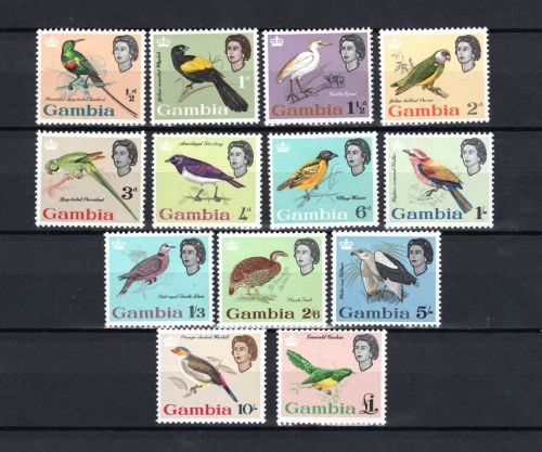 Gambia MiNr. 170-182 Heimische Vögel, Satz postfrisch Tiere