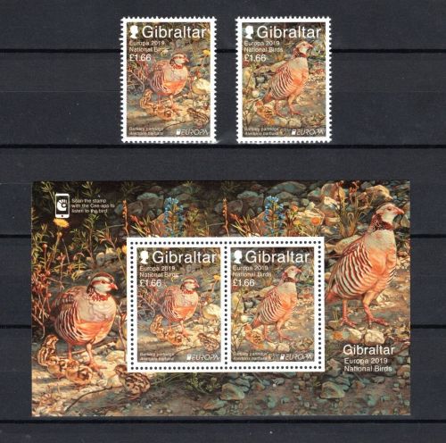 Gibraltar MiNr. 1896-97 mit Block 138 Vögel CEPT/Europa postfrisch Tiere