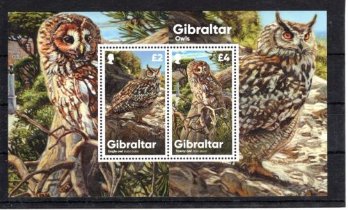 Gibraltar MiNr. Block 143 Eulen Uhu postfrisch Tiere
