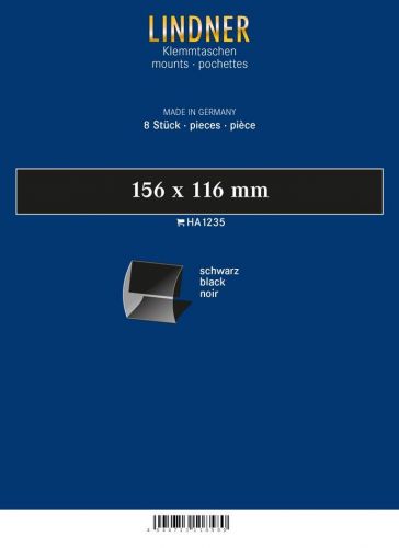 Lindner Klemmfix Blockstreifen Schwarz 156 x 116 mm (8 Stück) HA1235 Neu