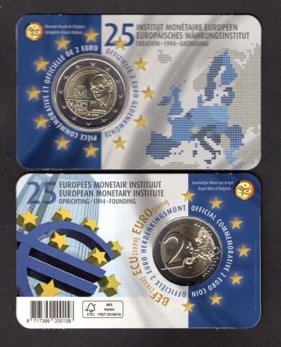 Belgien 2019 2 € Coincard Währungsinstitut französisch/ deutsch BU