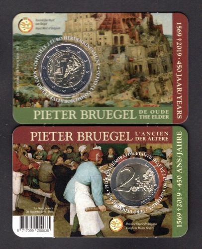 Belgien 2019 2 € Coincard Peter Bruegel flämisch/ englisch BU