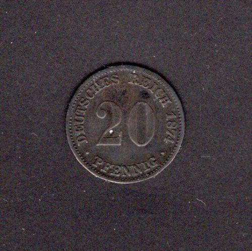 Kaiserreiche 1874 C 20 Pfennig, kliner Adler
