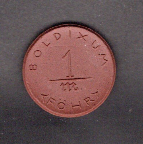 Boldixum Föhr 1921 1 Mark, Steingut Meissen