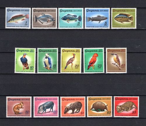 Guyana MiNr. 301-315 Gefährdete Tiere, Satz postfrisch Tiere