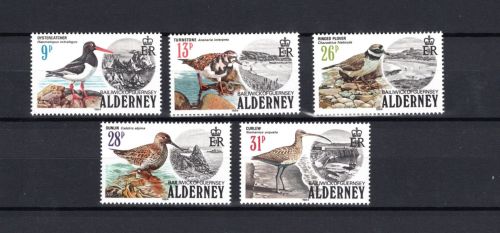 Alderney MiNr. 13-17 Strandvögel 1984, Satz postfrisch Tiere