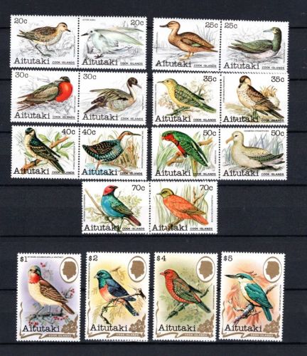 Cook Inseln Aitutaki MiNr. 370-405 Heimische Vögel, Satz postfrisch Tiere