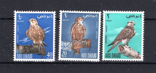 Abu Dhabi MiNr. 12-14 Vogelarten Falken, Satz postfrisch Tiere