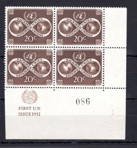 UNO New York MiNr. 8 RZf KN I postfrisch Abart offene 2